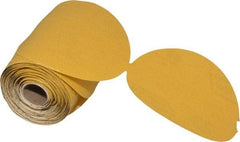 Norton - 5" Diam, 150 Grit Aluminum Oxide Adhesive PSA Disc - Medium Grade, Gold, C Weighted Backing, Flexible - Industrial Tool & Supply