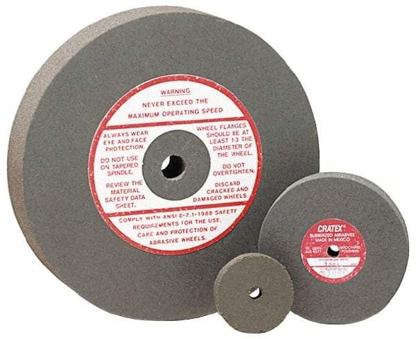 Cratex - 4" Diam x 1/2" Hole x 1/4" Thick, Surface Grinding Wheel - Silicon Carbide, Fine Grade, 5,250 Max RPM, Rubber Bond, No Recess - Industrial Tool & Supply