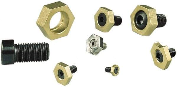 Mitee-Bite - 1-3/16", Brass, Hex Clamp Washer - 1/2" Overall Height - Industrial Tool & Supply