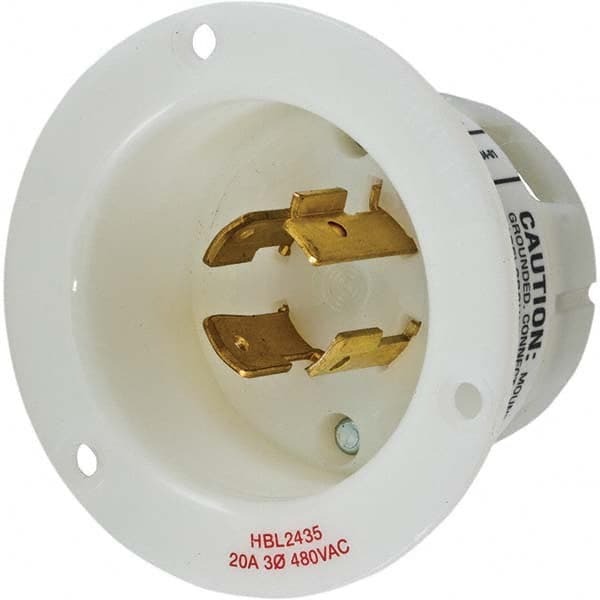 Hubbell Wiring Device-Kellems - 3-Phase Delta 480 VAC 20A NEMA L16-20P Industrial Twist Lock Inlet - Industrial Tool & Supply