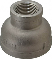 Merit Brass - 2 x 1" Grade 304 Stainless Steel Pipe Reducer Coupling - FNPT x FNPT End Connections, 150 psi - Industrial Tool & Supply