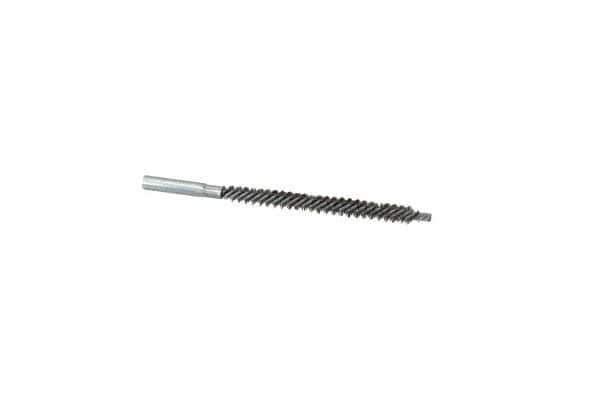 Schaefer Brush - 4" Brush Length, 3/8" Diam, Double Stem, Double Spiral Tube Brush - 6" Long, Stainless Steel, 12-24 Female Connection - Industrial Tool & Supply