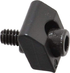 Mitee-Bite - 8-32 Screw Thread, 1/2" Wide x 0.1" High, Serrated Steel Standard Style Screw Mount Toe Clamp - 1,500 Lb Holding Force, 44" Lb Torque, 3.7 Lb Ft Torque, 25/64" Long Extension, 0.016" Throw, 8 Clamps in Package - Industrial Tool & Supply
