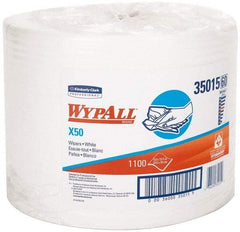 WypAll - X50 Dry Shop Towel/Industrial Wipes - Jumbo Roll, 13-3/8" x 9-3/4" Sheet Size, White - Industrial Tool & Supply