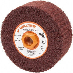 WALTER Surface Technologies - 4-1/2" Diam Aluminum Oxide Unmounted Flap Wheel - 5/8" Hole, 5/8-11 Thread, 2" Wide, Nonwoven, Medium Grade, 3,800 Max RPM - Industrial Tool & Supply