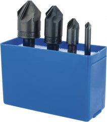 M.A. Ford - 4 Piece, 1/4 to 1" Head Diam, 82° Included Angle, Single End Countersink Set - Industrial Tool & Supply