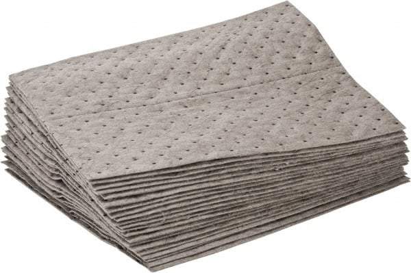 Brady SPC Sorbents - 44 Gal Capacity per Package, Universal Pad - 19" Long x 15" Wide, Polypropylene - Industrial Tool & Supply
