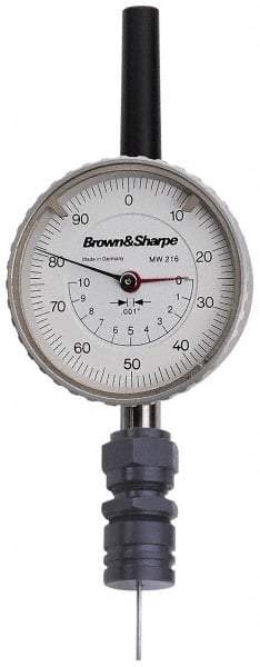 TESA Brown & Sharpe - Depth Gage Indicator Mounting Collet - 1/4 Inch Base Hole Diameter, 3/8-32 Rod Thread, Use with Dial Depth Gages - Industrial Tool & Supply