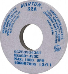 Norton - 14" Diam x 5" Hole x 1-1/2" Thick, J Hardness, 60 Grit Surface Grinding Wheel - Aluminum Oxide, Type 1, Medium Grade, 1,800 Max RPM, Vitrified Bond - Industrial Tool & Supply