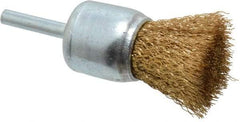 Value Collection - 1-1/4" Brush Diam, Crimped, End Brush - 1/4" Diam Shank, 4,500 Max RPM - Industrial Tool & Supply