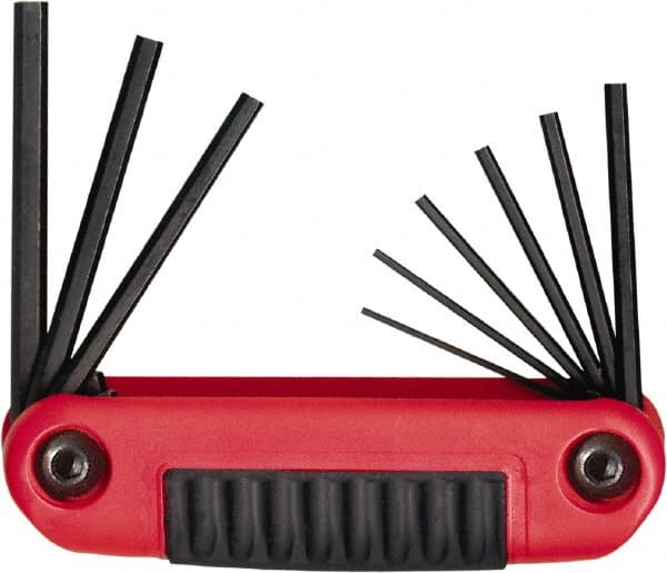 Eklind - 9 Piece Fold-Up Hex Key Set - Industrial Tool & Supply