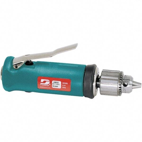 Dynabrade - 1/4" Keyed Chuck - Inline Handle, 20,000 RPM, 0.5 hp, 90 psi - Industrial Tool & Supply