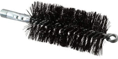 Schaefer Brush - 4-1/2" Brush Length, 2-1/4" Diam, Double Stem, Double Spiral Tube Brush - 7-1/2" Long, Tempered Steel Wire, 1/4" NPT Male Connection - Industrial Tool & Supply