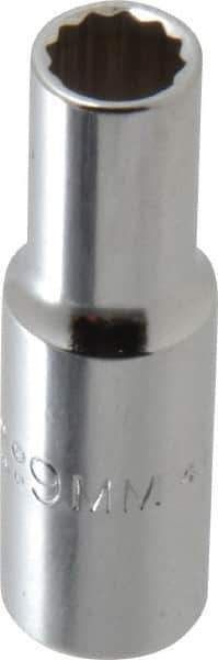Proto - 9/32", 1/4" Drive, Deep Hand Socket - 6 Points, 7/8" OAL, Chrome Finish - Industrial Tool & Supply