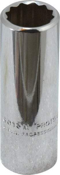 Proto - 3/8" Drive, Deep Hand Socket - 12 Points, 2-1/8" OAL, Chrome Finish - Industrial Tool & Supply