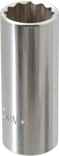 Proto - 3/8" Drive, Deep Hand Socket - 12 Points, 2-3/4" OAL, Chrome Finish - Industrial Tool & Supply