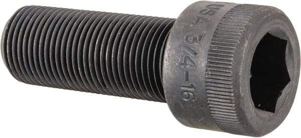 Holo-Krome - 3/4-16 UNF Hex Socket Drive, Socket Cap Screw - Alloy Steel, Black Oxide Finish, Fully Threaded, 2" Length Under Head - Industrial Tool & Supply