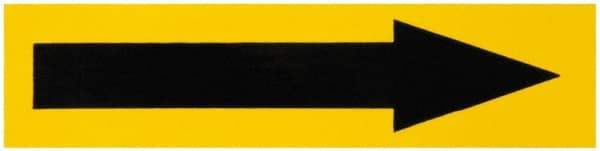 NMC - Pipe Marker with No Legend and Arrow Graphic - 1-1/2 to 2" Pipe Outside Diam, Black on Yellow - Industrial Tool & Supply