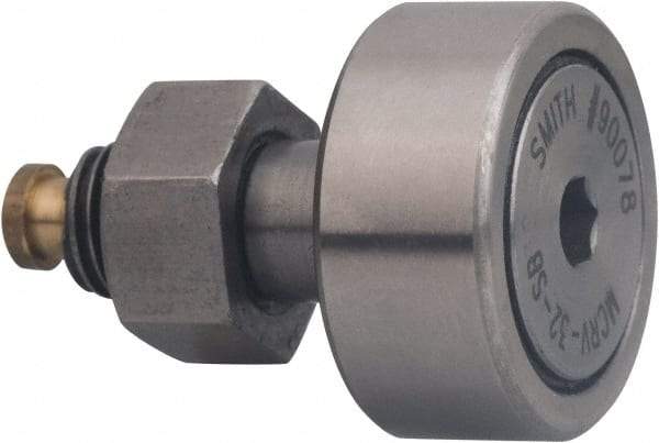 Accurate Bushing - 32mm Roller Diam x 14mm Width, 12mm Stud Diam x 25mm Length, Sealed Stud Cam Follower with Hex - Carbon Steel, 13mm Thread Length, M12 x 1.5 Thread, 40mm OAL, 8,100 N Dynamic Cap, 9,700 N Static Cap - Industrial Tool & Supply