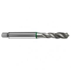 M8x1.25 6H 3-Flute Cobalt Green Ring Semi-Bottoming 40 degree Spiral Flute Tap-Bright - Industrial Tool & Supply