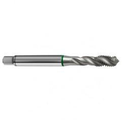 M8x1.25 6H 3-Flute Cobalt Green Ring Semi-Bottoming 40 degree Spiral Flute Tap-Bright - Industrial Tool & Supply