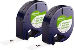 Dymo - 1/2" Wide x 156" Long, Black on White Paper Label Printer Cartridge - For DYMO Letratag Printers - Industrial Tool & Supply