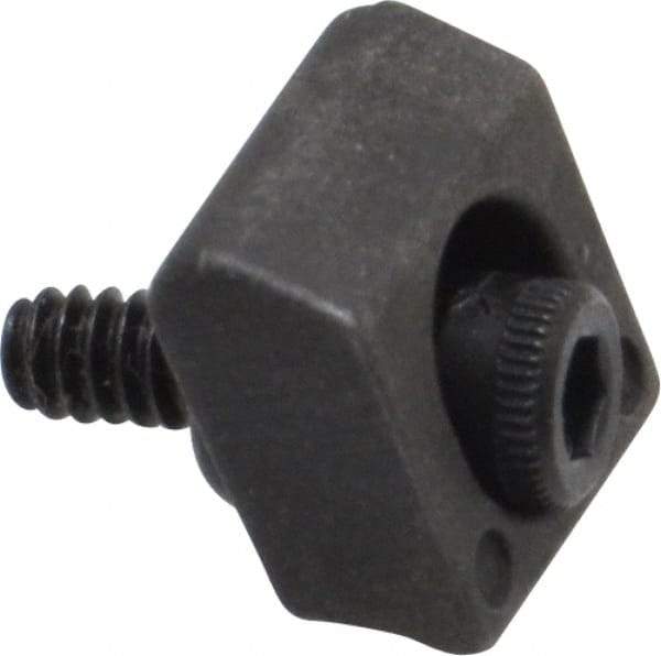 Mitee-Bite - 4-40 Screw Thread, 3/8" Wide x 0.075" High, Smooth Steel Standard Style Screw Mount Toe Clamp - 650 Lb Holding Force, 16" Lb Torque, 1.33 Lb Ft Torque, 0.26" Long Extension, 0.0075" Throw, 8 Clamps in Package - Industrial Tool & Supply
