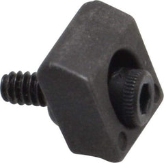 Mitee-Bite - 4-40 Screw Thread, 3/8" Wide x 0.075" High, Smooth Steel Standard Style Screw Mount Toe Clamp - 650 Lb Holding Force, 16" Lb Torque, 1.33 Lb Ft Torque, 0.26" Long Extension, 0.0075" Throw, 8 Clamps in Package - Industrial Tool & Supply