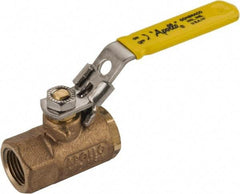 Apollo - 1/2" Pipe, Standard Port, Bronze Standard Ball Valve - 2 Piece, NPT Ends, Locking Lever Handle, 600 WOG, 150 WSP - Industrial Tool & Supply