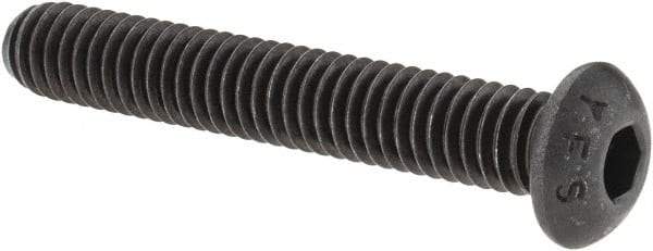 Value Collection - 5/16-18 UNC Hex Socket Drive, Button Screw - Alloy Steel, Black Oxide Finish, Fully Threaded, 2" Length Under Head - Industrial Tool & Supply