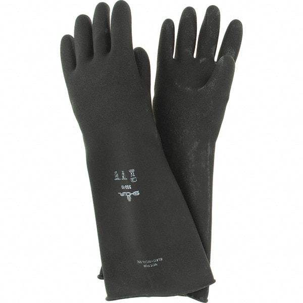 SHOWA - 40 mil Thick, Chemical Resistant Gloves - SZ 10 18"MP 1/PR LATEX RUBBER GLOVES - Industrial Tool & Supply