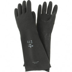 SHOWA - 40 mil Thick, Chemical Resistant Gloves - SZ 10 18"MP 1/PR LATEX RUBBER GLOVES - Industrial Tool & Supply
