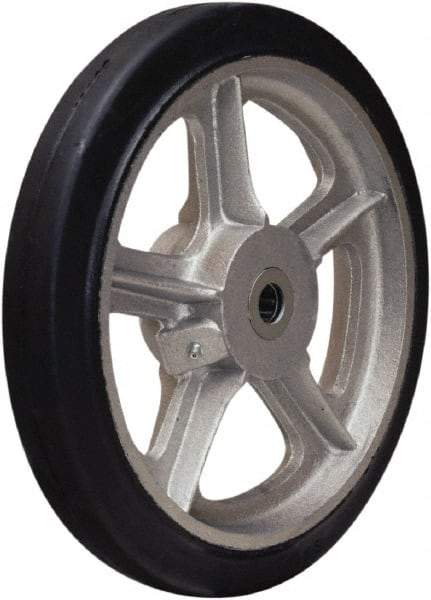 Hamilton - 12 Inch Diameter x 2 Inch Wide, Rubber on Aluminum Caster Wheel - 720 Lb. Capacity, 2-1/4 Inch Hub Length, 7/8 Inch Axle Diameter, Straight Roller Bearing - Industrial Tool & Supply