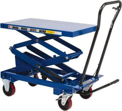 Value Collection - 800 Lb Capacity Hydraulic Scissor Elevating Cart - 15-1/2" to 50-3/4" Lift Height, 35-1/2" Platform Length x 20" Platform Width - Industrial Tool & Supply