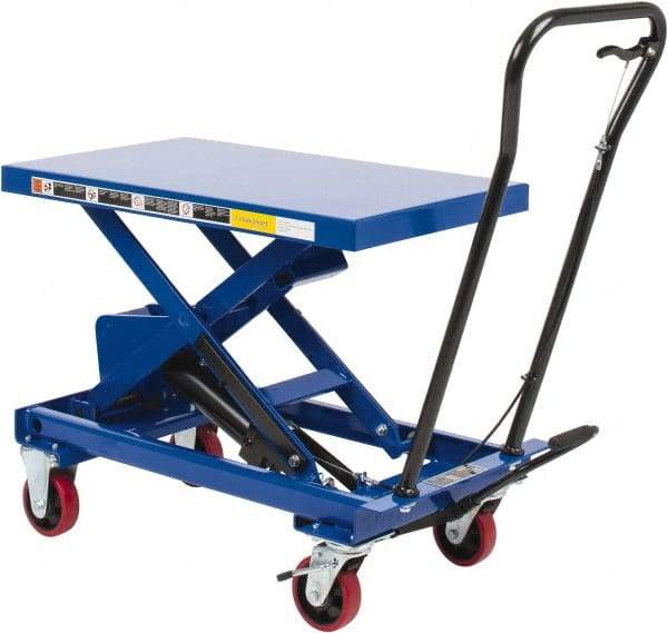 Value Collection - 1,100 Lb Capacity Hydraulic Scissor Elevating Cart - 15-1/2" to 35" Lift Height, 32-1/2" Platform Length x 19-3/4" Platform Width - Industrial Tool & Supply