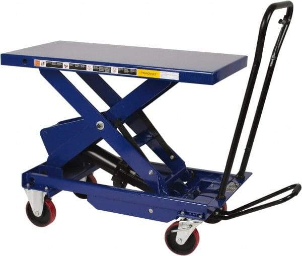 Value Collection - 1,750 Lb Capacity Hydraulic Scissor Elevating Cart - 16" to 39" Lift Height, 36" Platform Length x 20" Platform Width - Industrial Tool & Supply