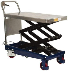 Value Collection - 770 Lb Capacity Hydraulic Scissor Lift Table - 14" to 55-1/2" Lift Height, 35-1/2" Platform Length x 19-1/2" Platform Width - Industrial Tool & Supply
