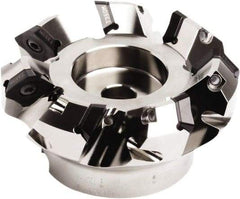 Seco - 216mm Cut Diam, 60mm Arbor Hole, 7.5mm Max Depth of Cut, 45° Indexable Chamfer & Angle Face Mill - 12 Inserts, SE.. 1505 Insert, Right Hand Cut, 12 Flutes, Series QuattroMill - Industrial Tool & Supply