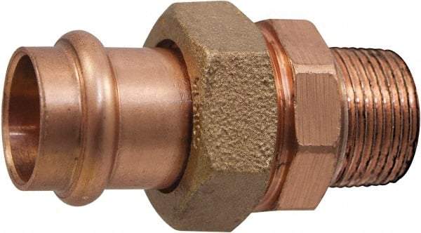 NIBCO - 1/2" Copper Pipe Union - Male x Female, Press Fitting - Industrial Tool & Supply