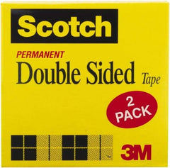 3M - 1/2" x 25 Yd Double Sided Tape - Transparent - Industrial Tool & Supply