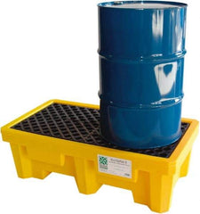 UltraTech - 66 Gal Sump, 3,000 Lb Capacity, 2 Drum, Polyethylene Spill Deck or Pallet - 53" Long x 29" Wide x 17" High, Liftable Fork, Drain Included, Inline Drum Configuration - Industrial Tool & Supply
