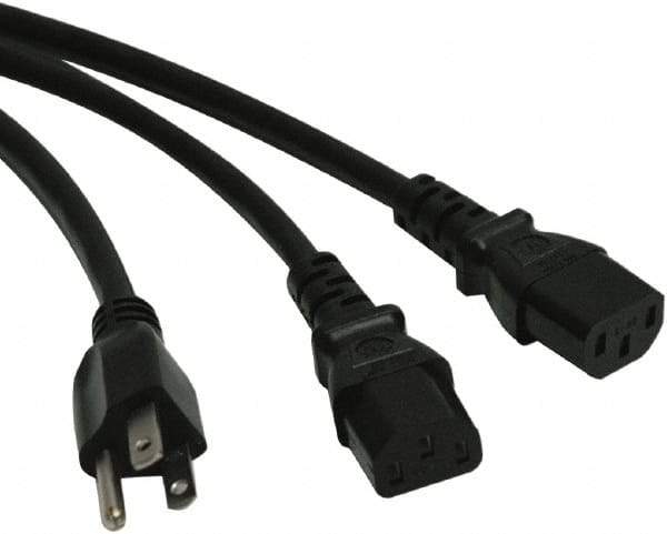 Tripp-Lite - 6' Long, NEMA 5-15P/IEC-320-C-13 Computer Cable - Black, Female, Male - Industrial Tool & Supply