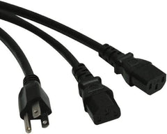 Tripp-Lite - 6' Long, NEMA 5-15P/IEC-320-C-13 Computer Cable - Black, Female, Male - Industrial Tool & Supply