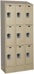 Hallowell - 9 Door, 3 Tier, Ready-Built Wardrobe & Box Lockers - Industrial Tool & Supply