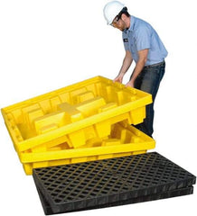 UltraTech - 66 Gal Sump, 6,000 Lb Capacity, 4 Drum, Polyethylene Spill Deck or Pallet - 51" Long x 51" Wide x 10" High, Liftable Fork, Low Profile, 2 x 4 Drum Configuration - Industrial Tool & Supply