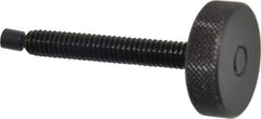 Gibraltar - 1/4-20 Knurled Shoulderless Swivel Pad Tip Steel Thumb Screw - 2-5/16" OAL, 1" Head Diam x 5/16" Head Height, Black Oxide Finish - Industrial Tool & Supply