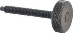 Gibraltar - 1/4-20 Knurled Shoulderless Dog Point Tip Grade 12L14 Steel Thumb Screw - 2-5/16" OAL, 1" Head Diam x 5/16" Head Height, Black Oxide Finish - Industrial Tool & Supply