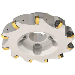 Iscar - 100mm Cut Diam, 32mm Arbor Hole, 3.5mm Max Depth of Cut, 30° Indexable Chamfer & Angle Face Mill - 7 Inserts, H600 WXCU 08 Insert, Right Hand Cut, 7 Flutes, Through Coolant, Series Helido - Industrial Tool & Supply