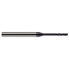 Square End Mill: 3/64'' Dia, 1/4'' LOC, 1/8'' Shank Dia, 2-1/2'' OAL, 4 Flutes, Solid Carbide Single End, AlTiN Finish, 30 ° Helix, Centercutting, RH Cut, RH Flute