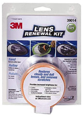 3M - 4 Piece Automotive Headlight Lens Restoration System Kit - Masking Tape, Sanding Discs, Polishing Pad, Compound - Industrial Tool & Supply